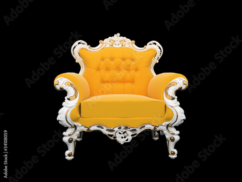 Modern armchair isolated on black background