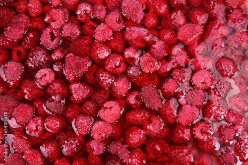 Raspberries in jelly