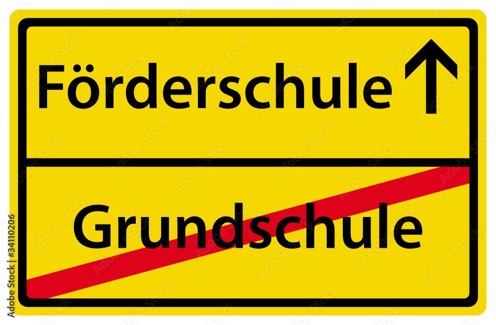 Förderschule nach der Grundschule Schild Ortsschild Förderschule nach der Grundschule Schild Ortsschild