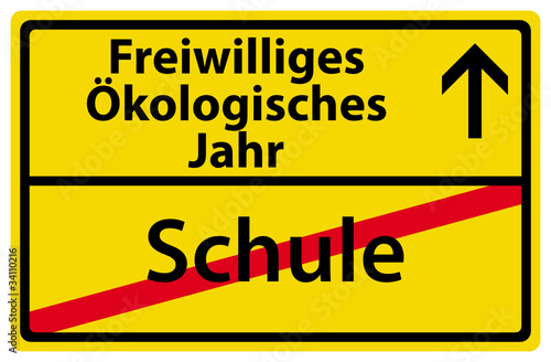 Freiwilliges Ökologisches Jahr nach der Schule Schild