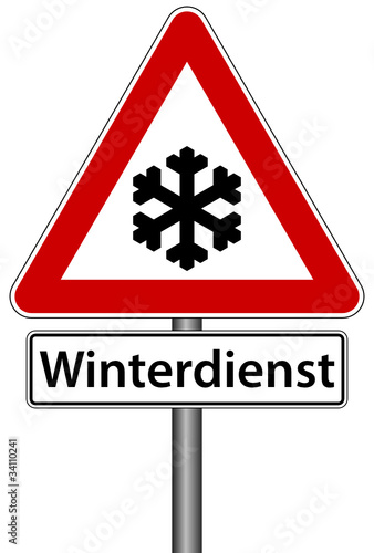 Winterdienst Schild Verkehrszeichen Frost Winter