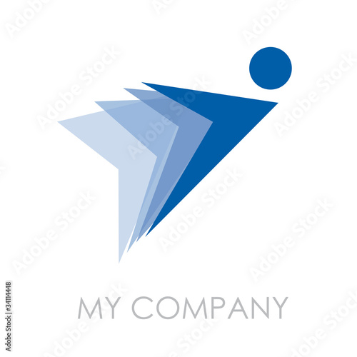 Logo Man in flight, pony express # Vector