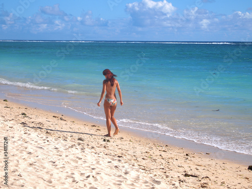 Photography Sexy, semi naked woman at the beach