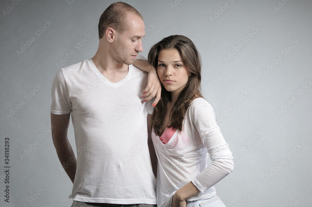 beautiful couple posing in studio beautiful couple posing in studio
