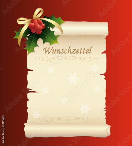 Weihnachtswunschzettel