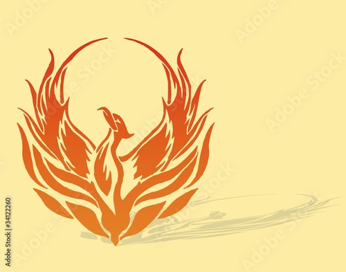 Mythical phoenix bird