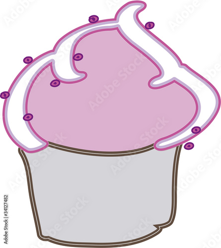 Cupcake mit rosa Sahne