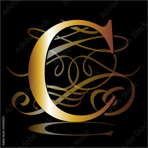 initial, gold, C