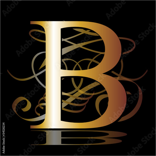 initial, gold, B