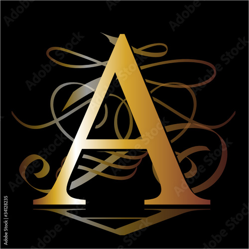 initial, gold, A