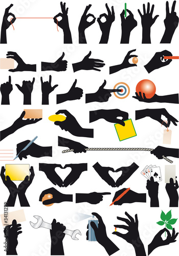 Hands vector silhouettes