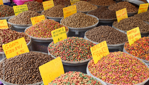 Fényképezés Pet food at the bazaar in Istanbul, Turkey