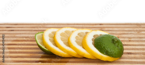 slices of lemon and lime photo