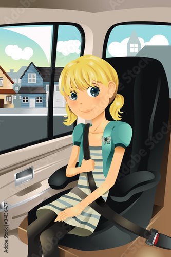 Girl in car seat
