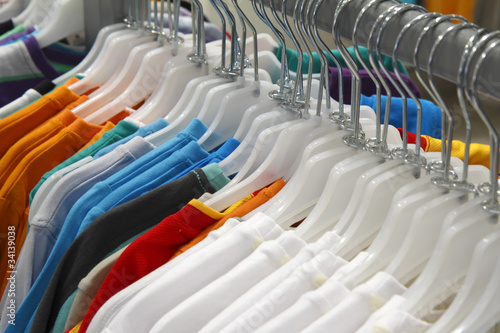 Clothes on hangers