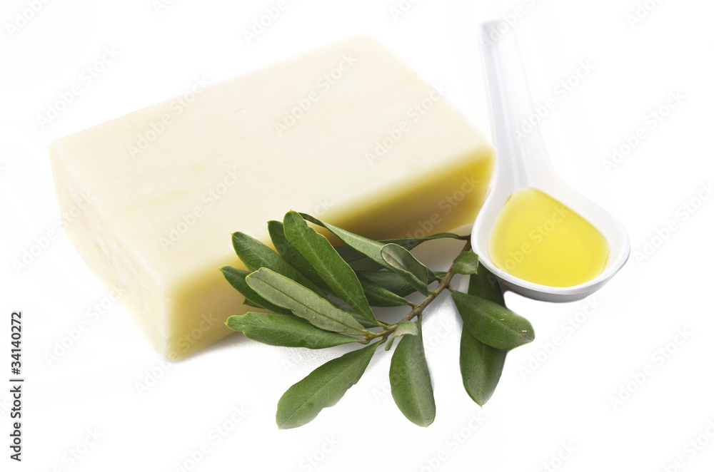 soap with olive oil and leaf. soap with olive oil and leaf.