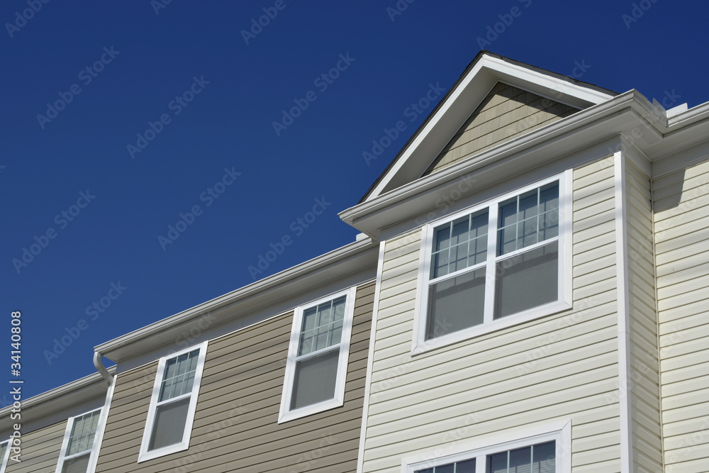 Attached townhomes roof line