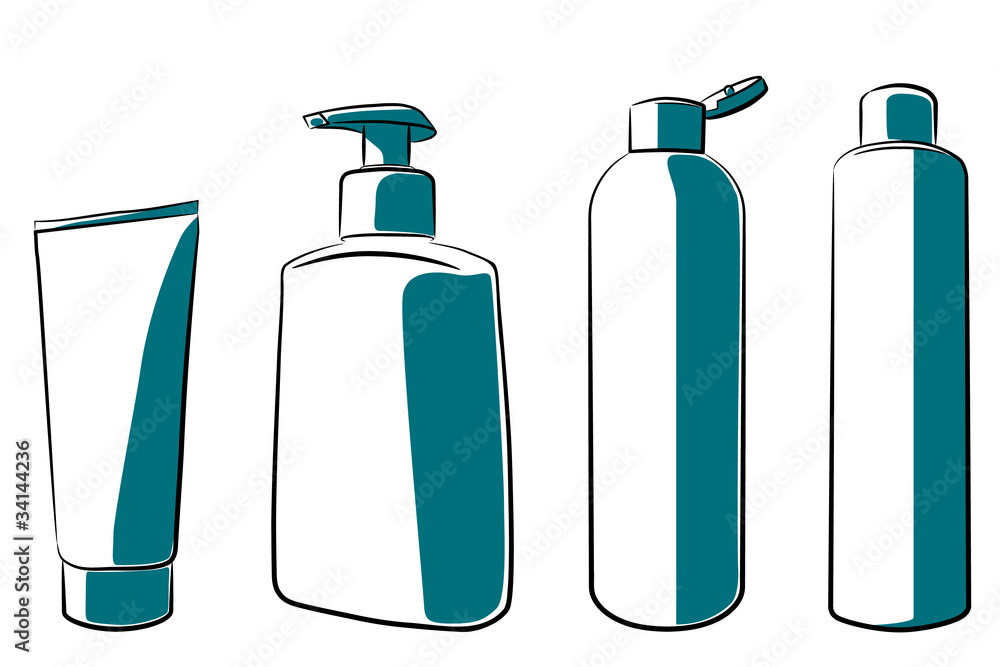 Set of cosmetic bottles Set of cosmetic bottles