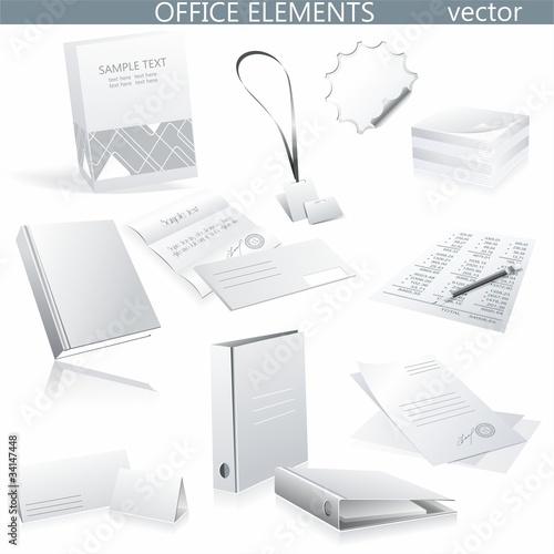 Set of vector white paper - packaging and stationery elements.