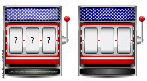 abstract america slot machine isolated on white background