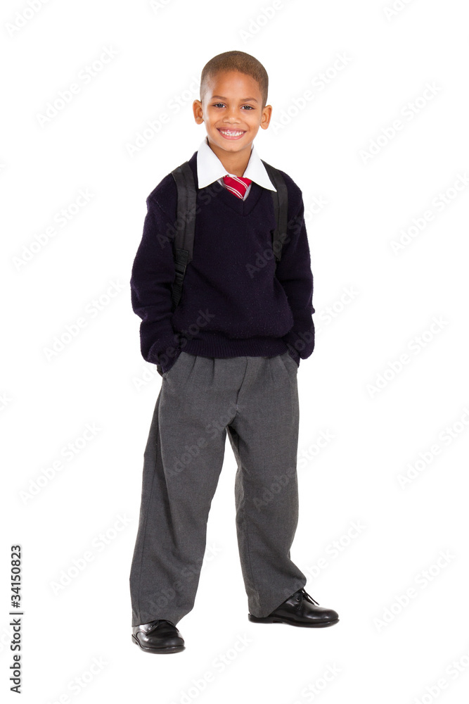 full length studio portrait of male elementary pupil full length studio portrait of male elementary pupil