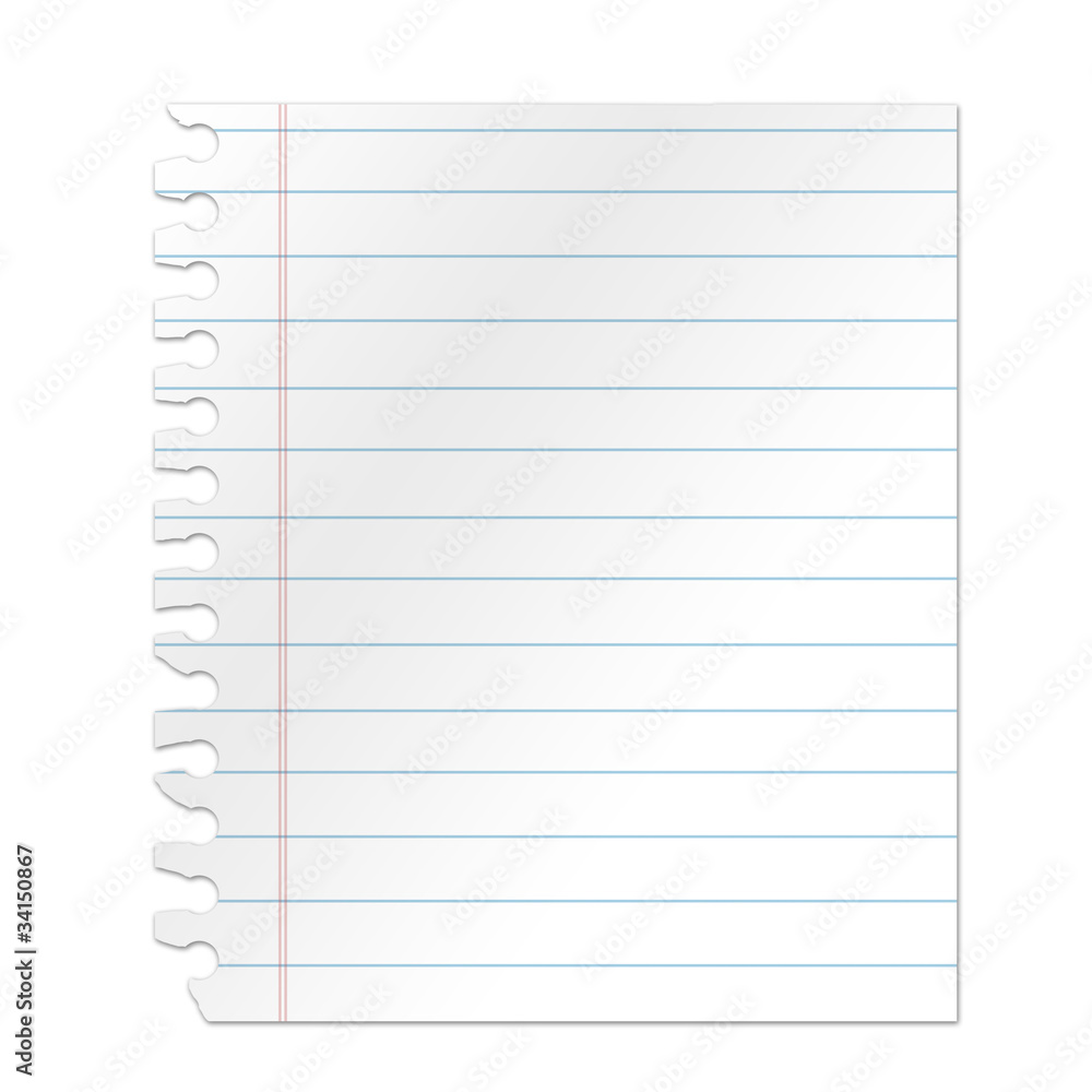 Hoja de cuaderno Hoja de cuaderno