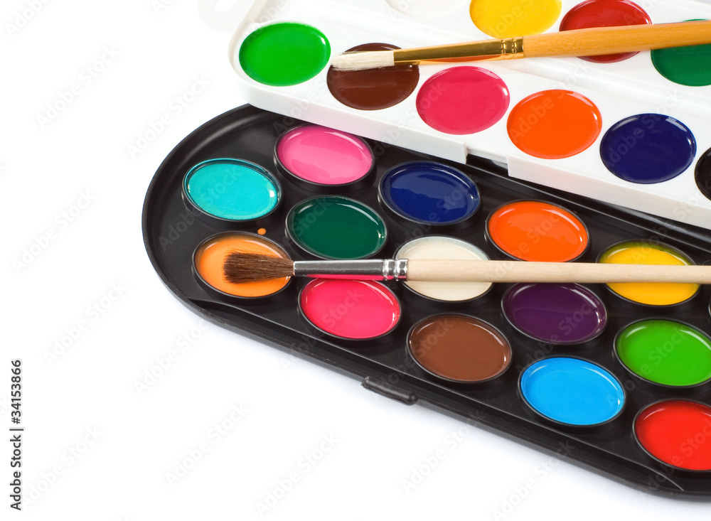 paint brush and painters palette paint brush and painters palette