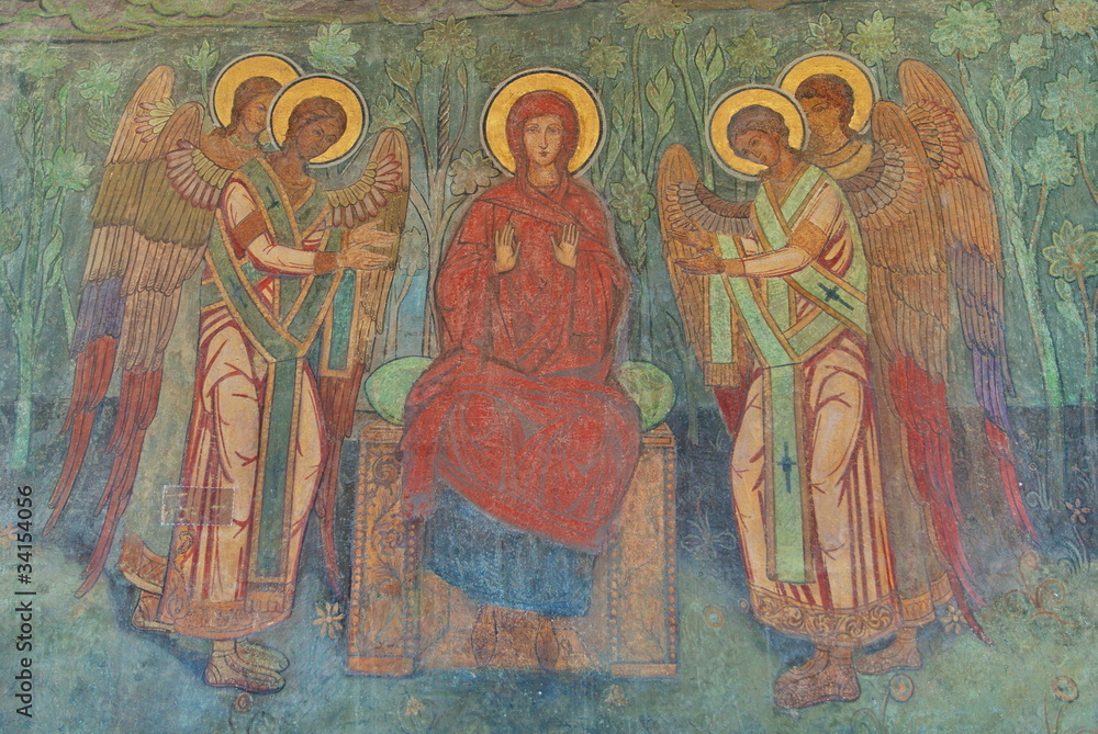 Vergine Maria con angeli, Patriarchia di Bucarest