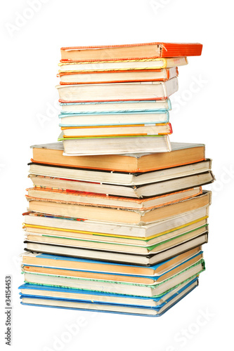 Old antique books on the white isolated background