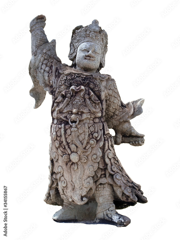 Obraz premium sculpture of mythological guardian in temple