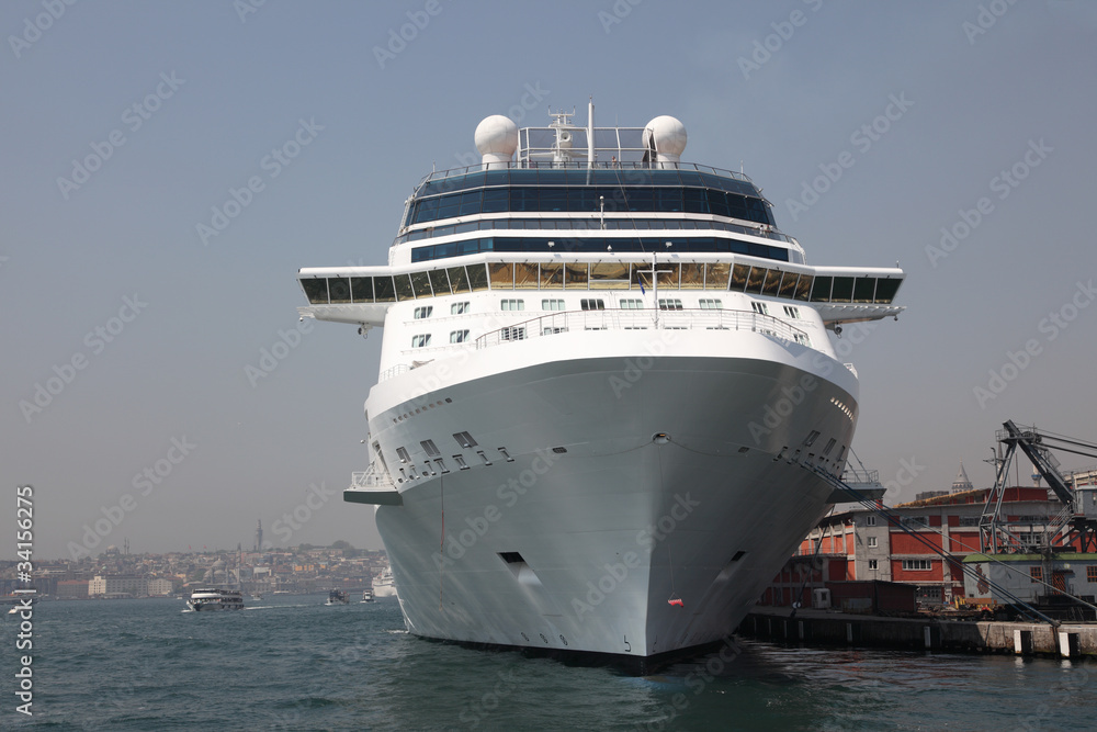 Cruise ship in the harbor of Istanbul, Turkey