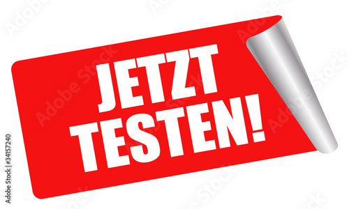 Jetzt testen! Aufkleber