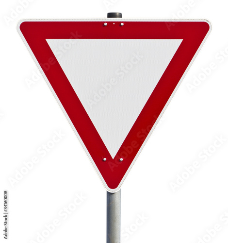 Give way - traffic sign (clipping path included)