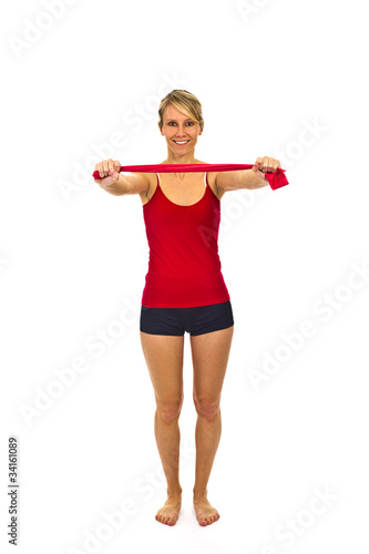 Dehnübungen mit einem Theraband