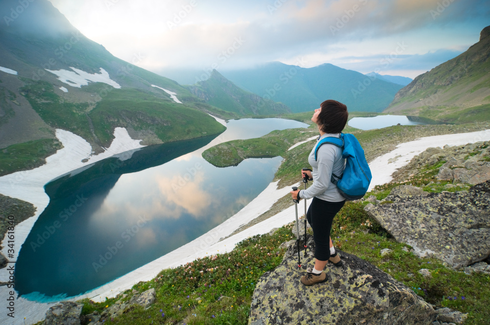 woman hiking