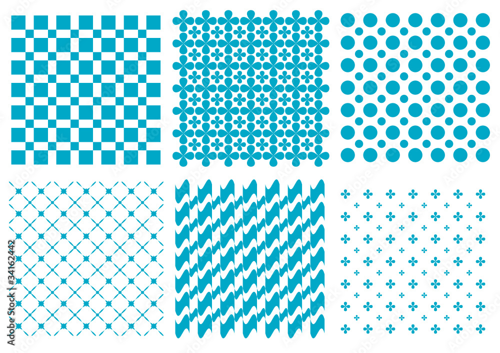 pattern variations in light blue