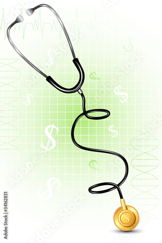 Stethoscope forming Dollar shape
