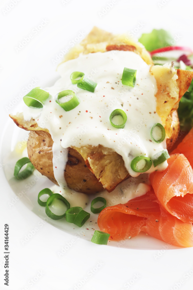Jacket Potato with Smoked Salmon Jacket Potato with Smoked Salmon