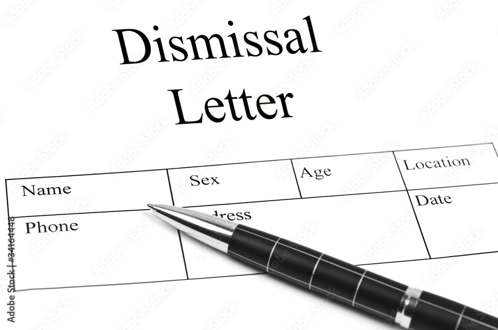 Obraz premium Dismissal letter