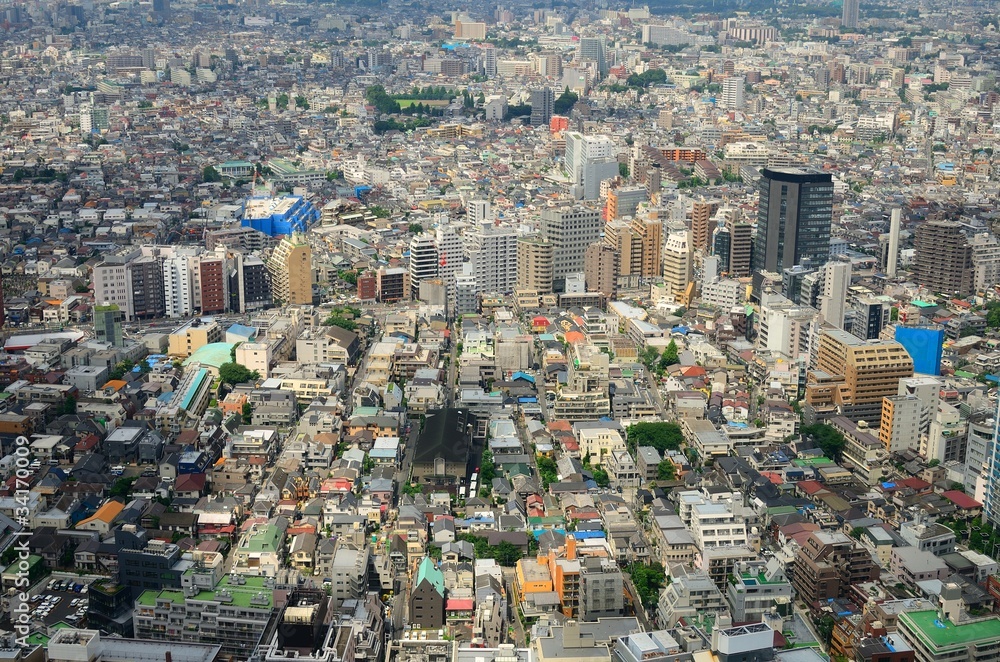 Tokyo Aerial View of Urban Sprawl