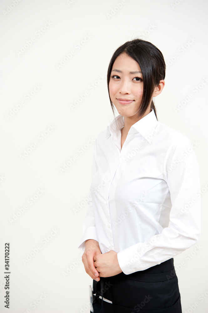 a portrait of asian waitress a portrait of asian waitress