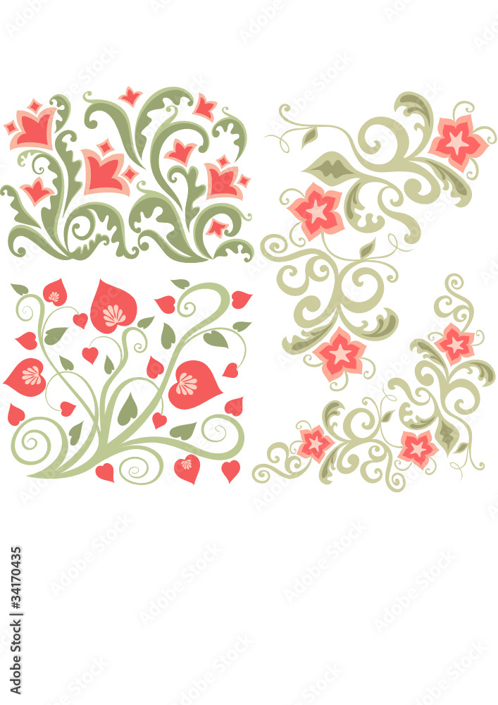 Set of Abstract floral design Set of Abstract floral design