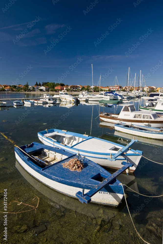 Obraz premium Berthed boats in Bibinje