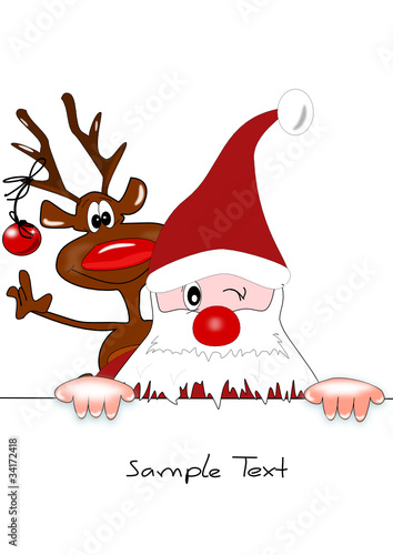 Weihnachtsmann und Elch