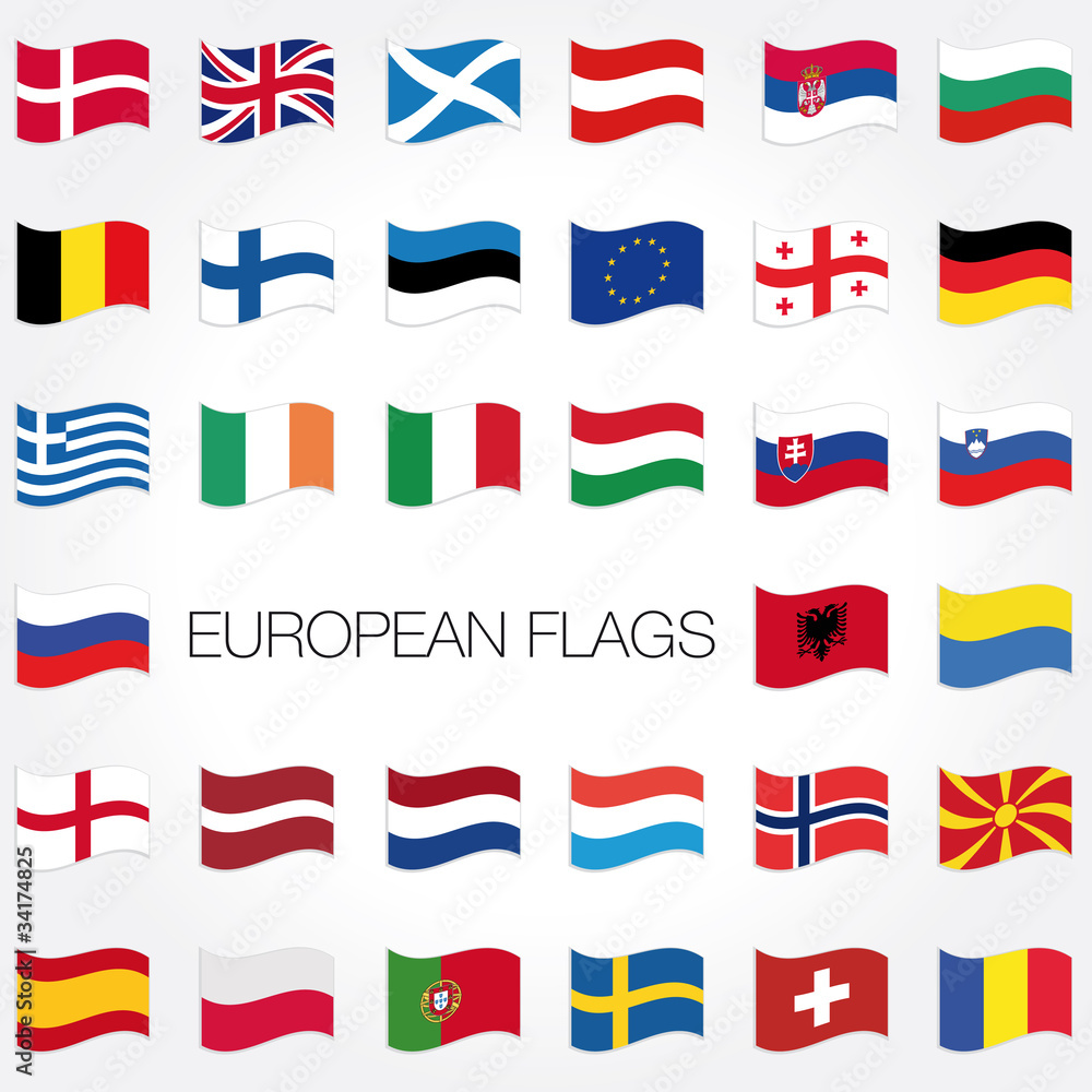 europe flags vector set europe flags vector set