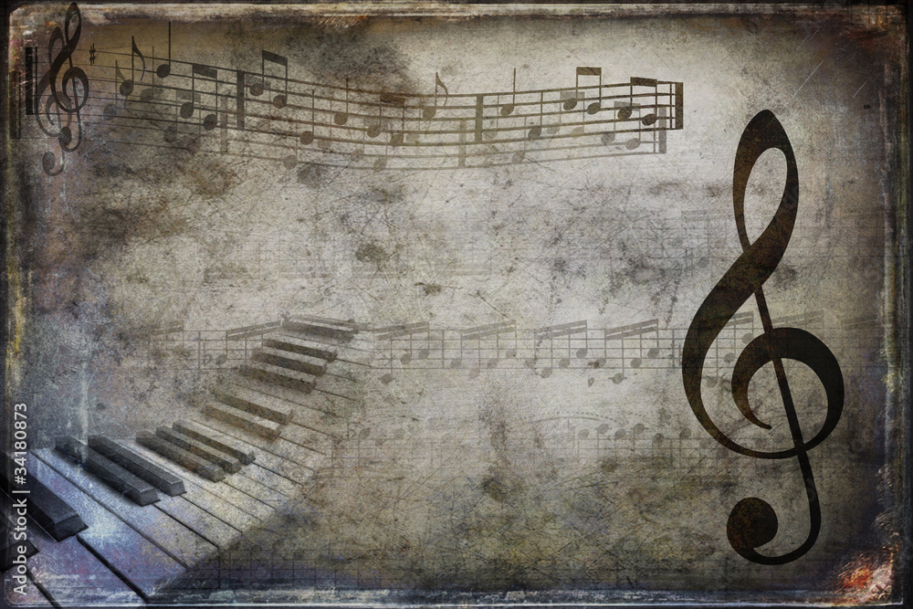 Naklejka premium Musical texture vintage