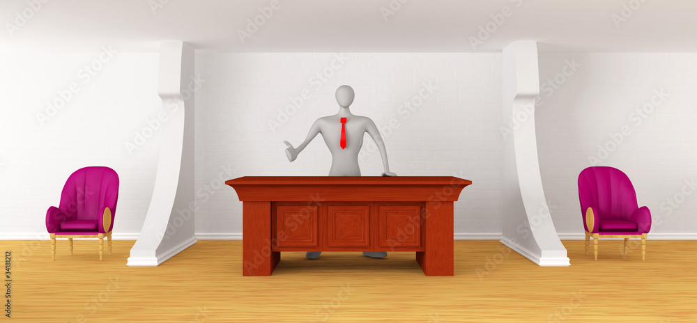 Fototapeta premium 3d person on the reception