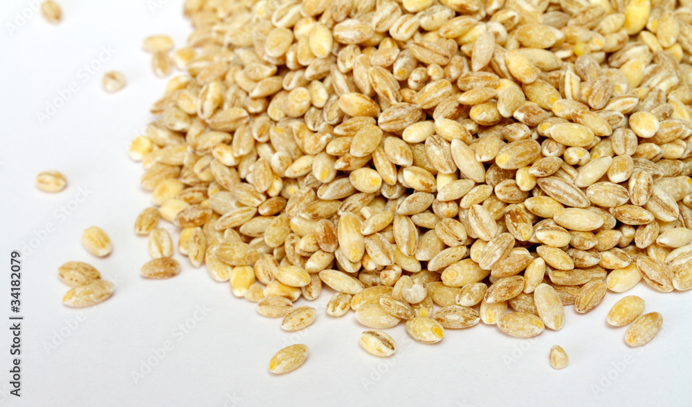 Pile of Pearl Barley isolated on white Pile of Pearl Barley isolated on white