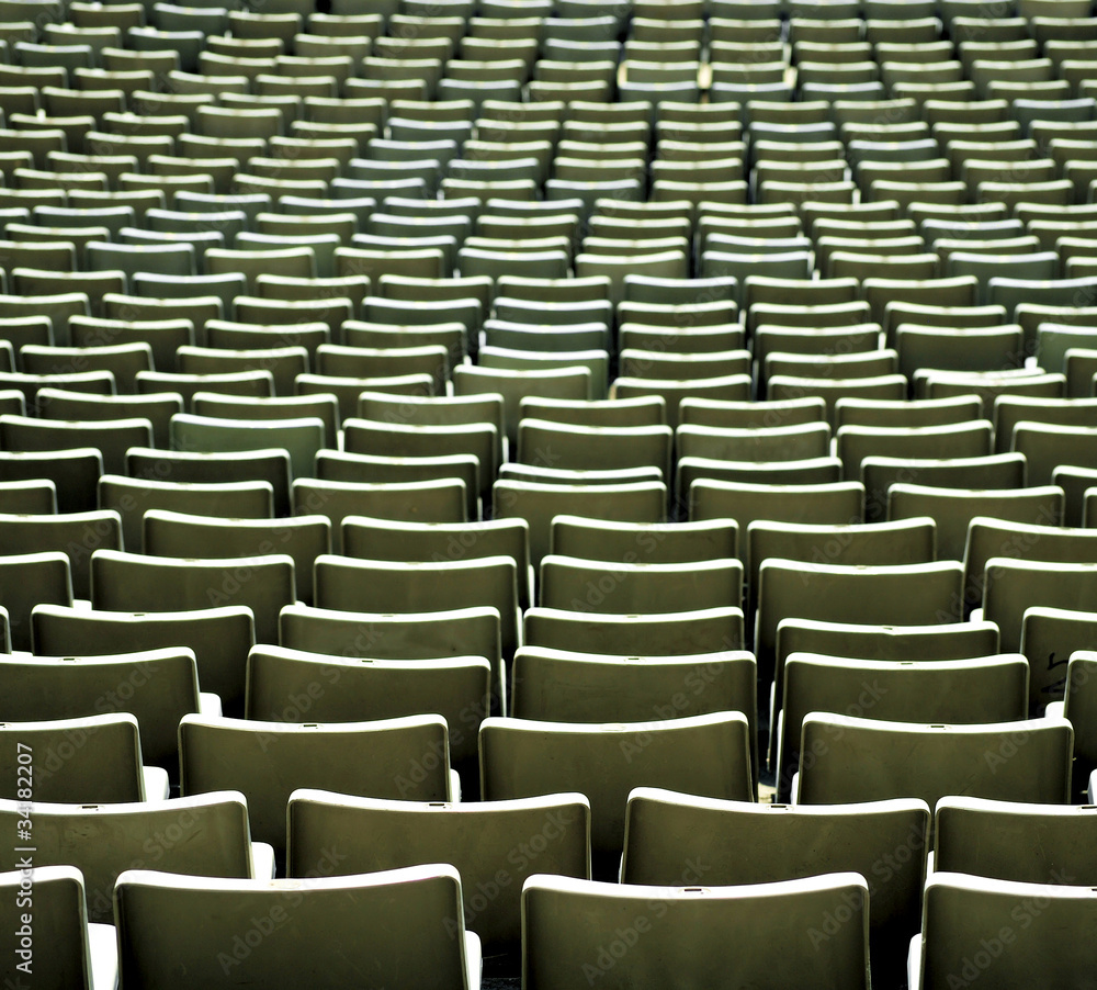 Fototapeta premium spectator numbers at olympic stadium in barcelona, spain