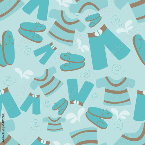 Seamless background of summer clothing theme.